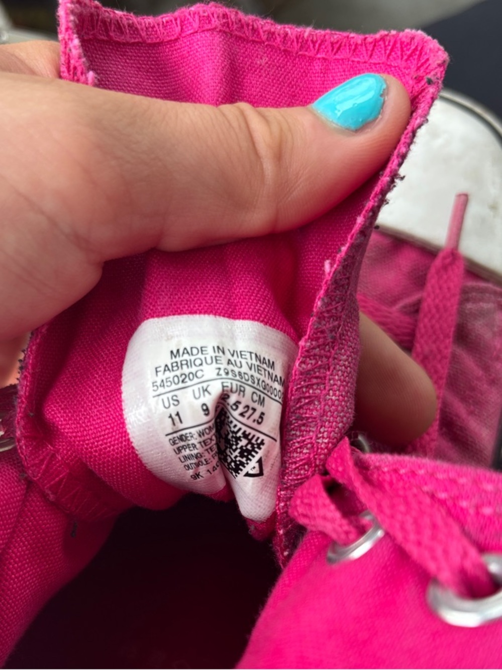 Converse Chuck Taylor All Stars Hot Pink with Black, includes zipper decal! - Picture 2 of 9